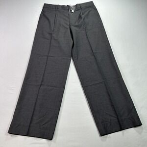 J Peterman Pants Mens 34x30 Gray Wool Dress Trousers Pleated Lined Made Portugal